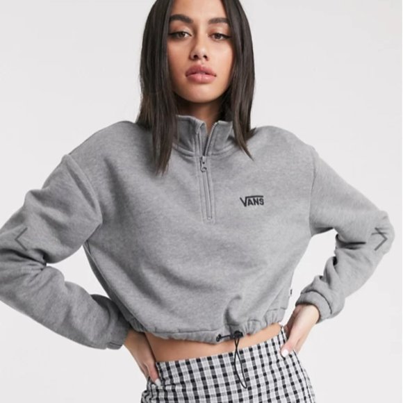 Vans Sweaters - Vans Cropped Quarter Zipped Sweater